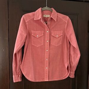 NWOT Madewell Pink Button-Up Shirt Cowboy Pearl Snaps